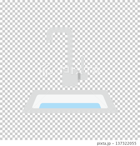 蛇口のシンプルシンクフラットイラスト（水なし） 137322055