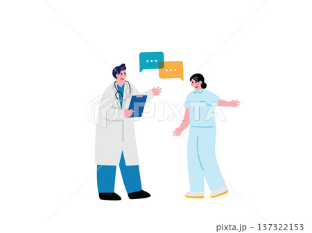 会話する医療従事者のイラスト 137322153
