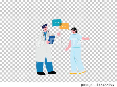 会話する医療従事者のイラスト 137322153