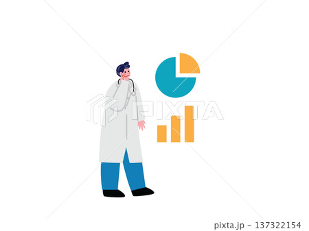 データを分析する男性医のイラスト 137322154