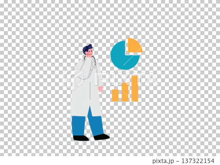 データを分析する男性医のイラスト 137322154