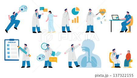 シンプルな男性医のイラストセット 137322155