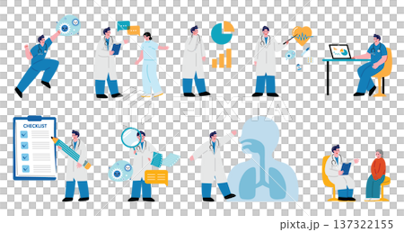 シンプルな男性医のイラストセット 137322155