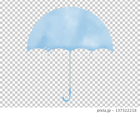 柔和的藍色水彩雨傘，簡單的天氣插圖 137322218
