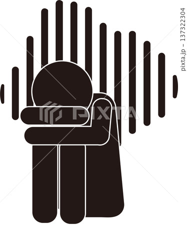 感情を表現している人物のピクトグラム_落ち込んでいる人 137322304