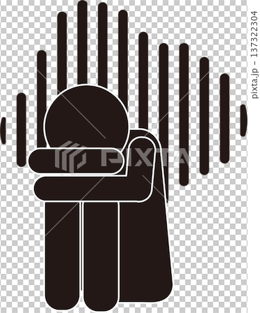 感情を表現している人物のピクトグラム_落ち込んでいる人 137322304