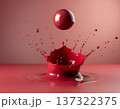 赤い液体が落ちて飛沫が飛ぶ様子 137322375