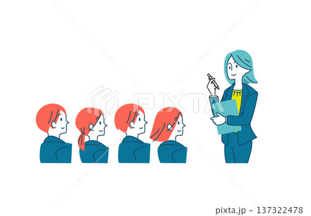 就職活動中の学生に説明する採用担当者のイラスト 137322478
