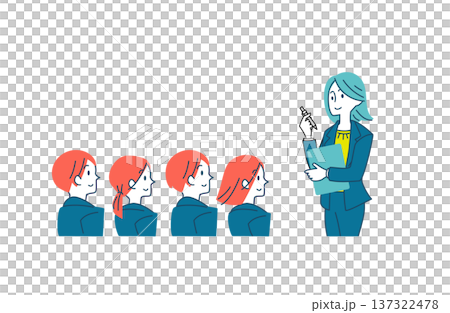 就職活動中の学生に説明する採用担当者のイラスト 137322478