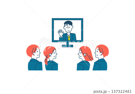 リモート会議のイメージイラスト リモート会議のイメージイラスト 137322481