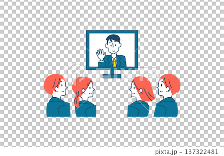 リモート会議のイメージイラスト リモート会議のイメージイラスト 137322481
