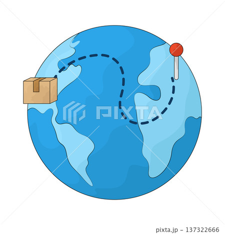 Illustration of International Shipping Illustration of International Shipping 137322666