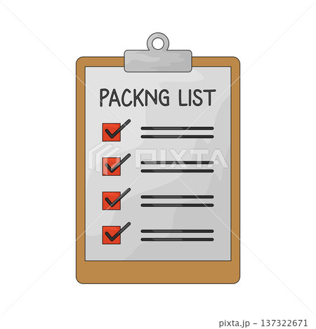 Illustration of Packing List 137322671