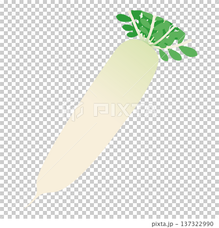 大根のベクターアイコン、葉物野菜のイラスト素材 大根のベクターアイコン、葉物野菜のイラスト素材 137322990