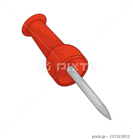 Illustration of Push Pin Illustration of Push Pin 137323052