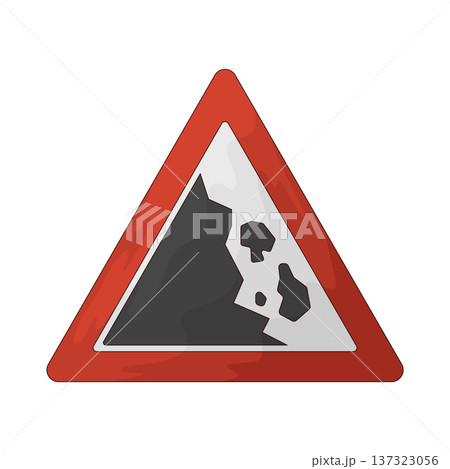 Illustration of Falling Rocks Sign Illustration of Falling Rocks Sign 137323056
