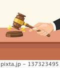 The judge banged the gavel vector illustration element design template 137323495