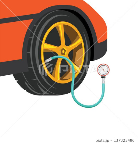 checking car tire pressure vector illustration element design template checking car tire pressure vector illustration element design template 137323496