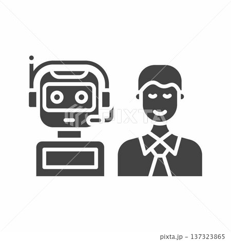 Human AI collaboration icon. Suitable for mobile apps, web apps and print media. Human AI collaboration icon. Suitable for mobile apps, web apps and print media. 137323865