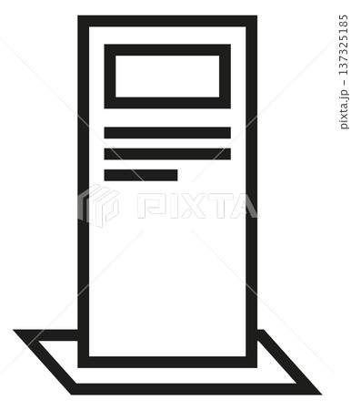Promotion stand line icon. Information board panel Promotion stand line icon. Information board panel 137325185