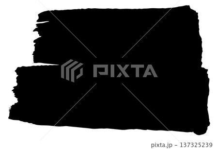 Paintbrush ink stroke. Black mark. Abstract art element 137325239