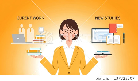 仕事と勉強の両立！キャリアアップ女性 137325307