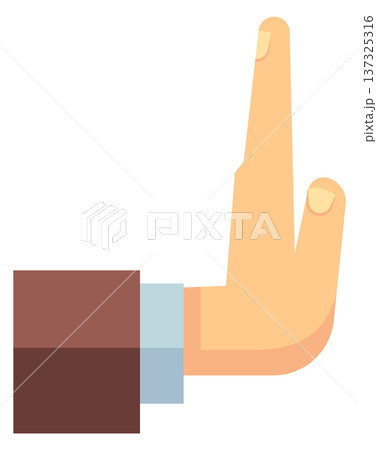 Stop gesture. Hand refuse something color iconのイラスト素材 [137325316] - PIXTA