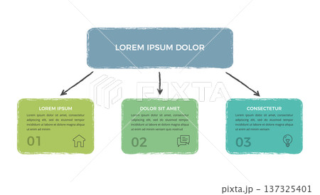 Hand Drawn Three Step Hierarchy Infographic 137325401