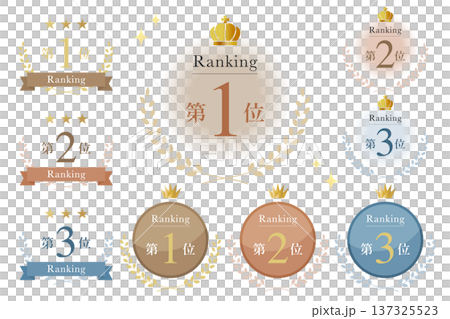 月桂樹とくすみカラーのおしゃれなランキングフレーム 137325523