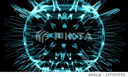 Holographic Virus Concept 3D Illustration 137325539