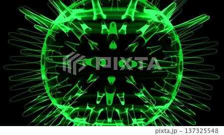 Holographic Virus Concept 3D Illustration 137325548