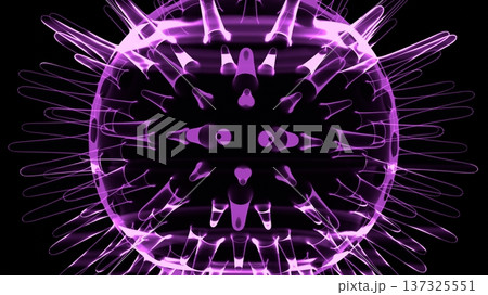 Holographic Virus Concept 3D Illustration Holographic Virus Concept 3D Illustration 137325551