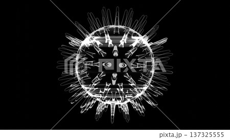Holographic Virus Concept 3D Illustration 137325555