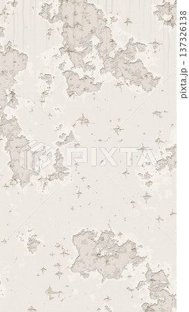Heavily Damaged White Wall Texture with Peeling Plaster. 3D rendering illustration Heavily Damaged White Wall Texture with Peeling Plaster. 3D rendering illustration 137326138