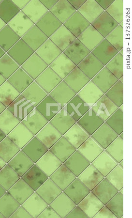 Green diamond tile texture background with weathered surface and vintage stained aesthetic Green diamond tile texture background with weathered surface and vintage stained aesthetic 137326268