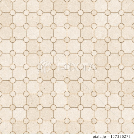 Beige stone circular grid pattern texture background for interior decoration and architectural surface design 137326272
