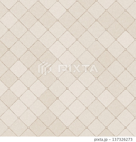 Elegant beige diamond tile pattern with circular accents for classic architectural floor and wall textures Elegant beige diamond tile pattern with circular accents for classic architectural floor and wall textures 137326273