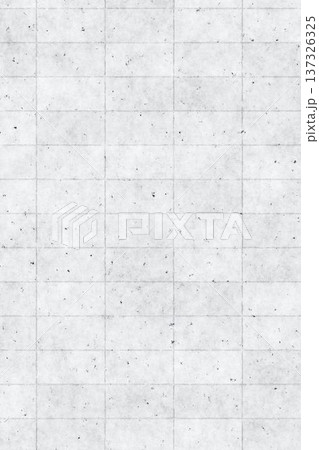 White grid tile texture background with subtle cement details and clean rectangular patterns. 137326325