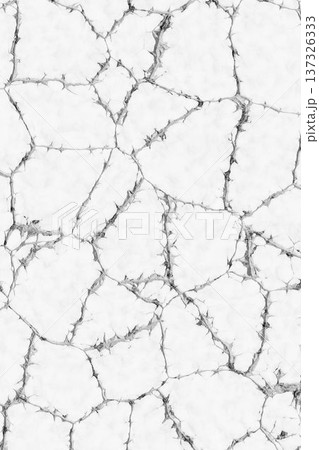 Network of fine cracks on white surface representing dry earth or broken porcelain texture for artistic backdrop. Network of fine cracks on white surface representing dry earth or broken porcelain texture for artistic backdrop. 137326333