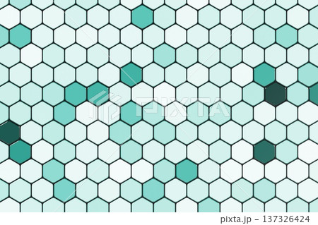 Abstract geometric background featuring a modern teal and white hexagonal honeycomb pattern for creative design projects. Abstract geometric background featuring a modern teal and white hexagonal honeycomb pattern for creative design projects. 137326424
