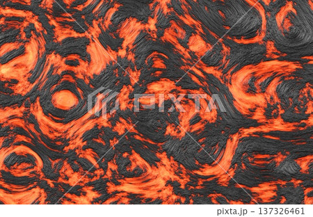 Hot molten lava flow texture with glowing orange magma and cooling black volcanic rock. Hot molten lava flow texture with glowing orange magma and cooling black volcanic rock. 137326461