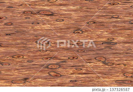 Rustic weathered dark brown wood texture background with natural knots and rough aged surface. 137326587
