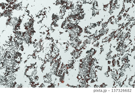 Abstract white background with dark rusty distressed metallic corrosion texture pattern. 137326682