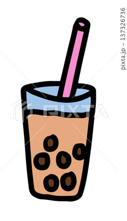 Hand drawn milk tea with pearls and pink straw for cafe, restaurant, drink menu, recipe, sticker, department store, supermarket, market, beverage, cute patch, office snack, lunch break, sugar, diet Hand drawn milk tea with pearls and pink straw for cafe, restaurant, drink menu, recipe, sticker, department store, supermarket, market, beverage, cute patch, office snack, lunch break, sugar, diet 137326736