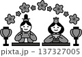 ひな祭りのモノクロイラスト 137327005
