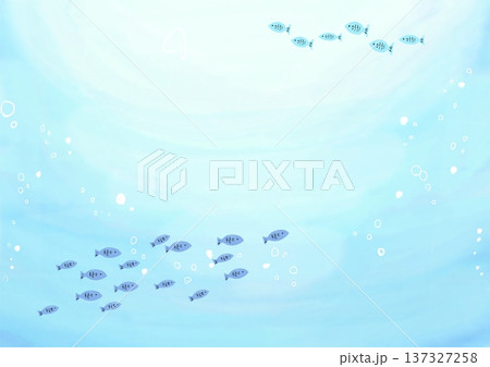 海の手描きイラスト背景 フレーム素材 海の手描きイラスト背景 フレーム素材 137327258