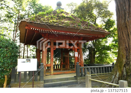 【伊勢原市　伊勢原市指定文化財　日本三薬師「日向薬師(霊山寺)」鐘楼】 137327515