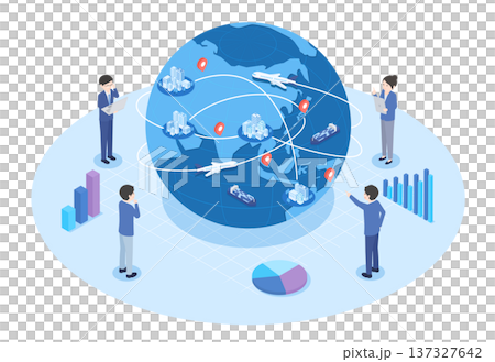 Business people discussing global business strategies Business people discussing global business strategies 137327642