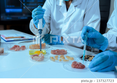 Control experts inspect the concentration of chemical residues. hazards, standard, find prohibited substances, contaminate. Control experts inspect the concentration of chemical residues. hazards, standard, find prohibited substances, contaminate. 137327723