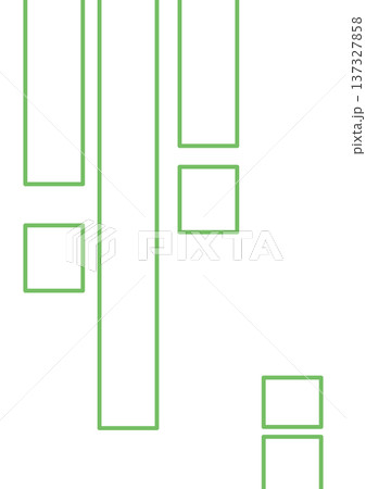 緑色のラインで描かれた細長い長方形の幾何学パターン背景・ミニマルでモダンな長方形の集合 137327858